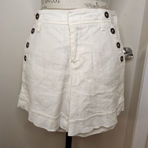 Vintage white linen sailor shorts